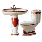 Red Toilet Set